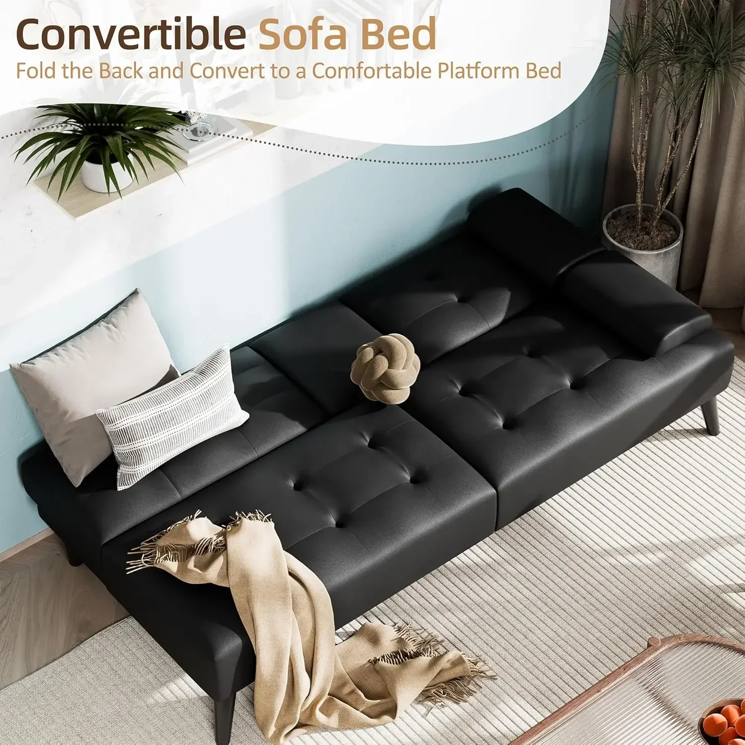 Office Furniture Removal - Futon Sofa Bed, Leather Foldable Couch,
