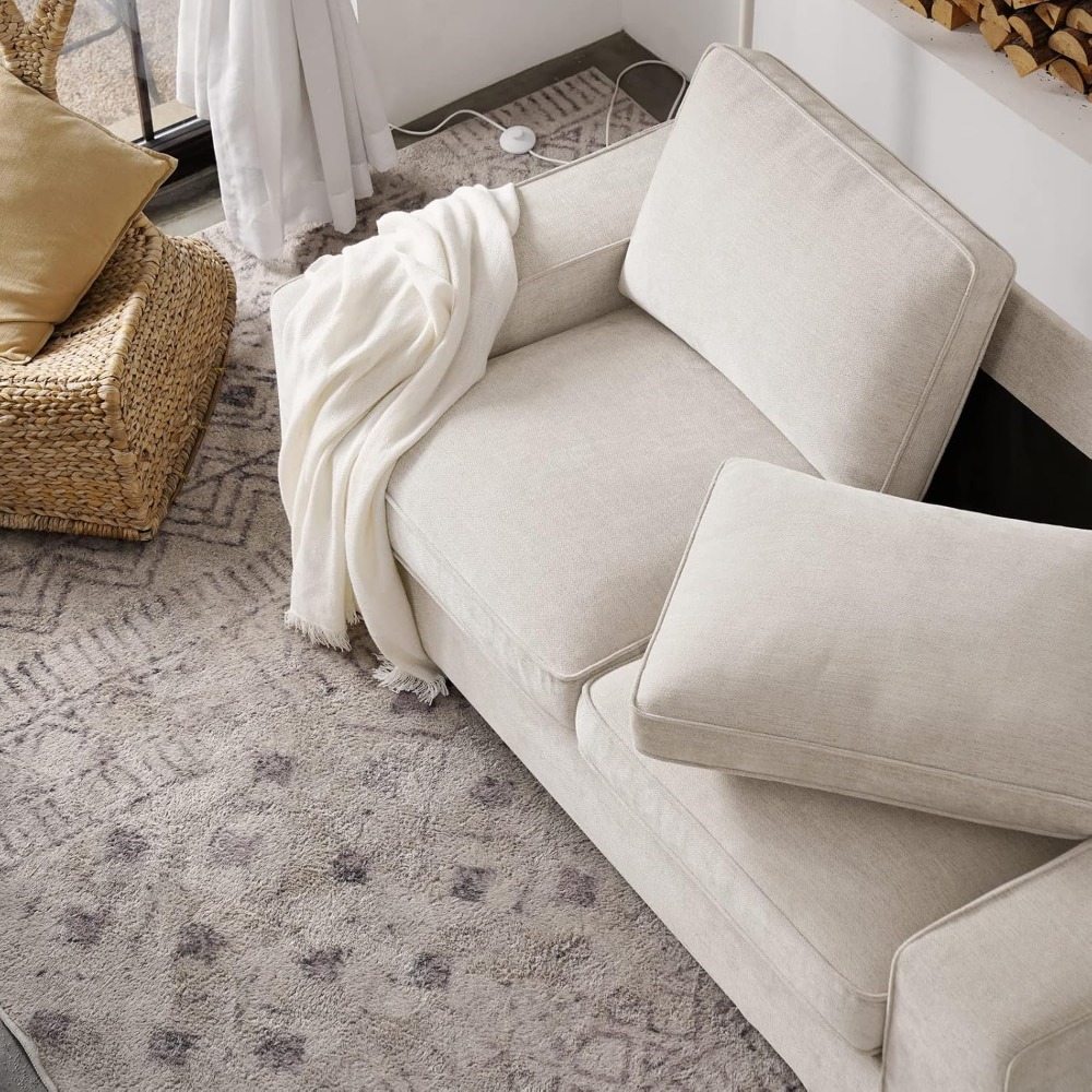 88 Inch Modern Sofa, Chenille  - Office Furniture Removal recension och pris