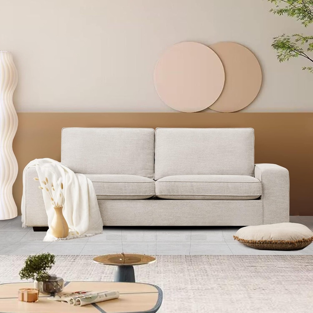 88 Inch Modern Sofa, Chenille  - Office Furniture Removal recension och pris