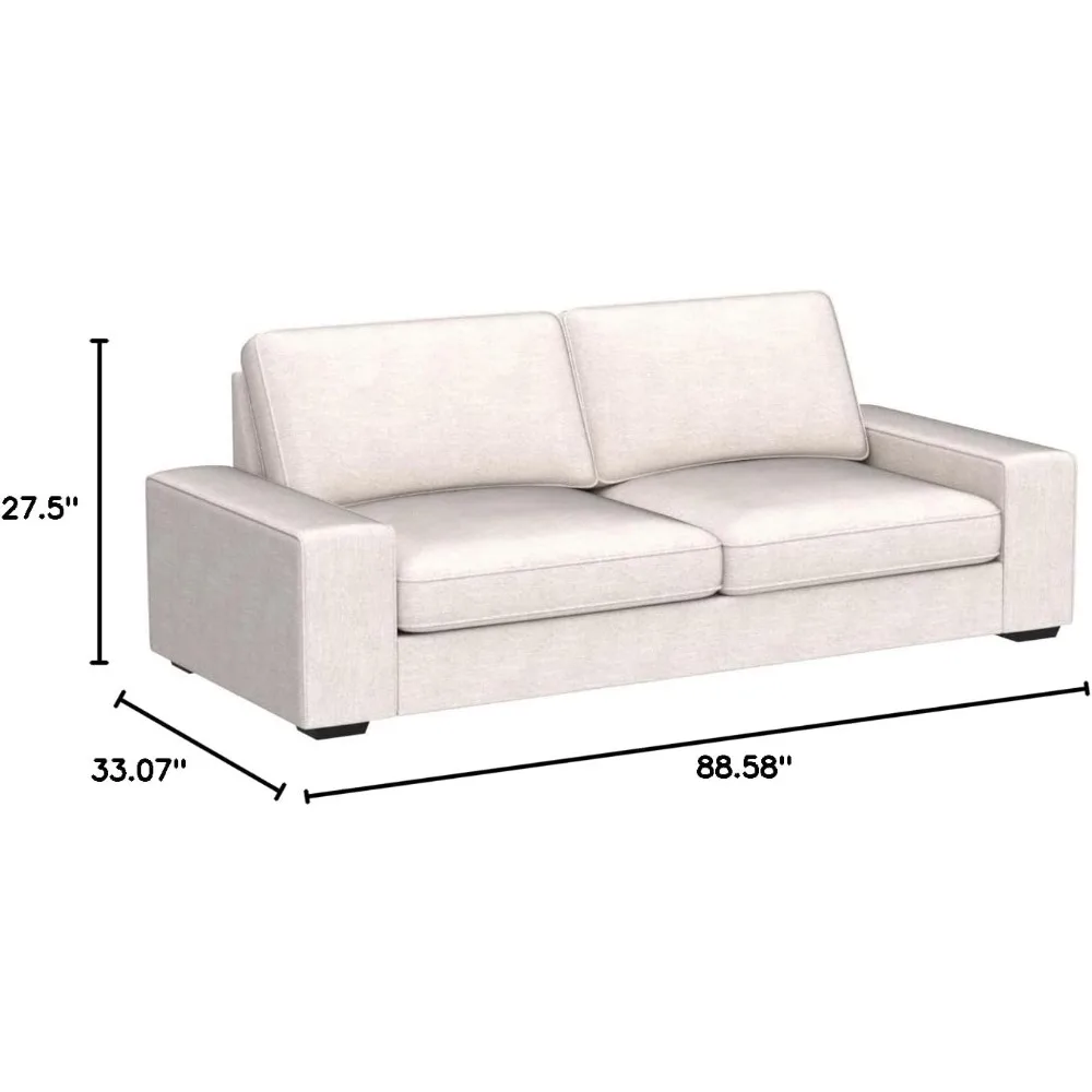 88 Inch Modern Sofa, Chenille  - Office Furniture Removal recension och pris