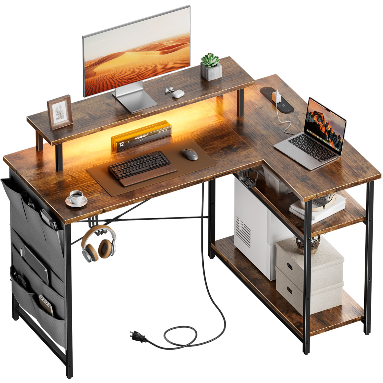 L-Shaped Computer Desk, Featur - Office Furniture Removal recension och pris
