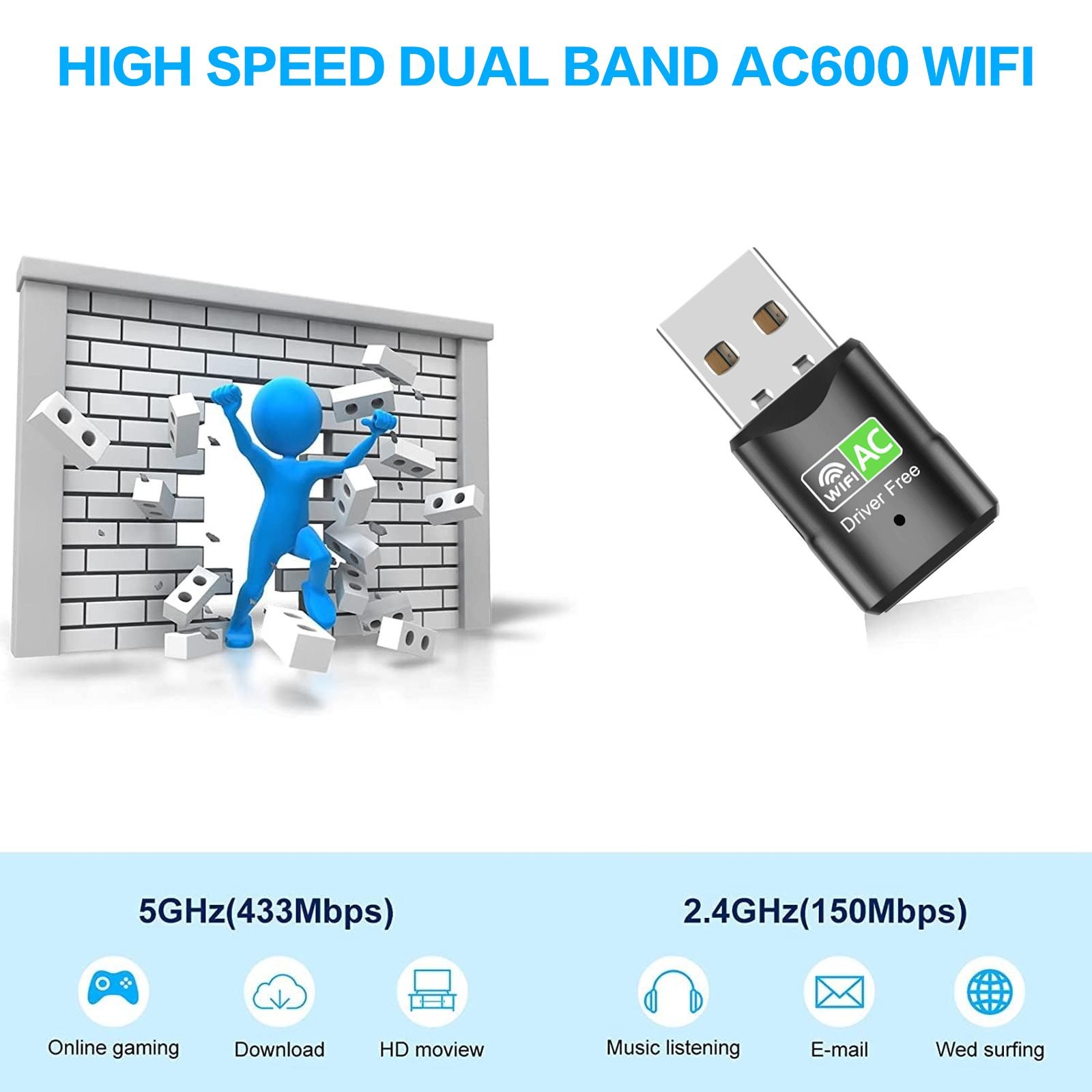 AC600 USB WiFi Adapter, Dual B - Adjustable Laptop Table recension och pris